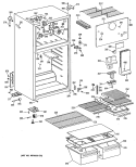 Section Diagram and Parts List for TBE16DATBRAD  General Electric Refrigerator