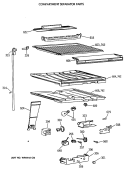 COMPARTMENT SEPARATOR PARTS Diagram and Parts List for TBH18JATNRAD  General Electric Refrigerator