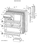 FRESH FOOD DOOR Diagram and Parts List for TBH21JATFRAD  General Electric Refrigerator