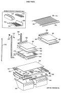 SHELF PARTS Diagram and Parts List for TBH21JATFRAD  General Electric Refrigerator