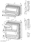 Section Diagram and Parts List for TBX18TATDRAD  General Electric Refrigerator