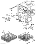 Section Diagram and Parts List for GSD1150T64  General Electric Dishwasher