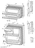 Section Diagram and Parts List for TBE16SATJRWH  General Electric Refrigerator