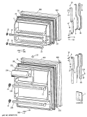 Section Diagram and Parts List for TBE16SATDRWH  General Electric Refrigerator