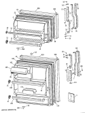 Section Diagram and Parts List for TBH14DATJRWH  General Electric Refrigerator