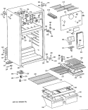 Section Diagram and Parts List for TBH14DATJRWH  General Electric Refrigerator