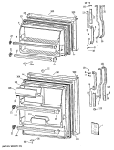 Section Diagram and Parts List for TBH14DATFRAD  General Electric Refrigerator