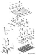 Section Diagram and Parts List for TBH14DATFRAD  General Electric Refrigerator