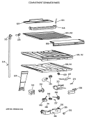 COMPARTMENT SEPARATOR PARTS Diagram and Parts List for TBX21DAXBRWW  General Electric Refrigerator