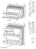 Section Diagram and Parts List for TBE18NAYBRWH  General Electric Refrigerator