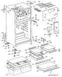 Section Diagram and Parts List for TBE18NAYBRWH  General Electric Refrigerator