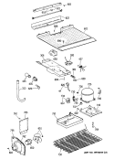 Section Diagram and Parts List for TBE18NAYBRWH  General Electric Refrigerator