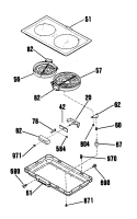 Part Location Diagram of WB30K5028 GE RADIANT ELEMENT, LARGE