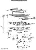 COMPARTMENT SEPARATOR PARTS Diagram and Parts List for CTX18EASERWH  Hotpoint Refrigerator