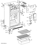 Section Diagram and Parts List for CTE14CYSFRWH  Hotpoint Refrigerator