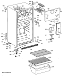 Section Diagram and Parts List for CTE16CYSFRWH  Hotpoint Refrigerator