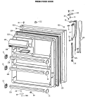 FRESH FOOD DOOR Diagram and Parts List for CTE21GASRRWH  Hotpoint Refrigerator