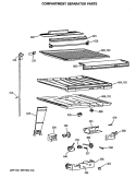 COMPARTMENT SEPARATOR PARTS Diagram and Parts List for CTE21GASRRWH  Hotpoint Refrigerator