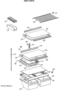 SHELF PARTS Diagram and Parts List for CTE18GASSRWH  Hotpoint Refrigerator