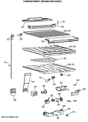 COMPARTMENT SEPARATOR PARTS Diagram and Parts List for CTE18GASSRWH  Hotpoint Refrigerator