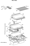 SHELF PARTS Diagram and Parts List for CTE21GASTRWH  Hotpoint Refrigerator