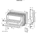 FREEZER DOOR Diagram and Parts List for CTE24GASLRWH  Hotpoint Refrigerator