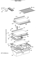SHELF PARTS Diagram and Parts List for CTE24GASLRWH  Hotpoint Refrigerator