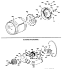 BLOWER & DRIVE ASSEMBLY Diagram and Parts List for DLB3000SBLWH  Hotpoint Dryer