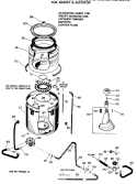 TUB, BASKET & AGITATOR Diagram and Parts List for WLW3440SALAD  Hotpoint Washer