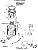 TUB, BASKET & AGITATOR Diagram and Parts List for WLW3440SBLAD  Hotpoint Washer