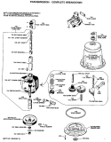 TRANSMISSION - COMPLETE BREAKDOWN Diagram and Parts List for WLW3800SBLAD  Hotpoint Washer