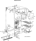 FREEZER SECTION Diagram and Parts List for CSC22GASBAD  Hotpoint Refrigerator