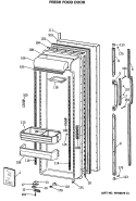 FRESH FOOD DOOR Diagram and Parts List for CSX27DRSMAD  Hotpoint Refrigerator
