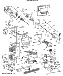 FREEZER SECTION Diagram and Parts List for CSH24GRTAWW  Hotpoint Refrigerator