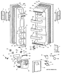 Section Diagram and Parts List for CSX20KWTAAD  Hotpoint Refrigerator