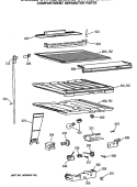 COMPARTMENT SEPARATOR PARTS Diagram and Parts List for CTH18EASMRWH  Hotpoint Refrigerator