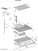 SHELF PARTS Diagram and Parts List for CTX18BASGRAD  Hotpoint Refrigerator