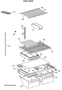 SHELF PARTS Diagram and Parts List for CTX21BASRRWH  Hotpoint Refrigerator