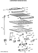 COMPARTMENT SEPARATOR PARTS Diagram and Parts List for CTE21GATMRWH  Hotpoint Refrigerator