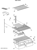 SHELF PARTS Diagram and Parts List for CTX18BASQRWH  Hotpoint Refrigerator