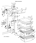 FRESH FOOD SECTION Diagram and Parts List for CSX22GRXAWW  Hotpoint Refrigerator