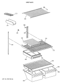 SHELF PARTS Diagram and Parts List for CTX18BAXERAD  Hotpoint Refrigerator