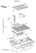 SHELF PARTS Diagram and Parts List for CTX21EAXARWH  Hotpoint Refrigerator