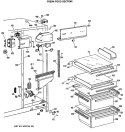 FRESH FOOD SECTION Diagram and Parts List for MSX20GRAWH  General Electric Refrigerator