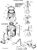TUB, BASKET & AGITATOR Diagram and Parts List for WRW5705RBL  General Electric Washer