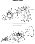 DRUM & DUCT ASSEMBLY Diagram and Parts List for DRL1555RBL  General Electric Dryer