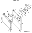 CABINET FRONT Diagram and Parts List for DRB2655RALWW  General Electric Dryer