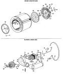 DRUM & HEATER ASM. Diagram and Parts List for DRB2655RALWW  General Electric Dryer