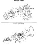 DRUM & DUCT ASSEMBLY Diagram and Parts List for DRL2455RCL  General Electric Dryer