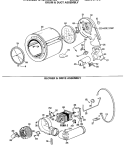 DRUM & DUCT ASSEMBLY Diagram and Parts List for DRL2455RCL  General Electric Dryer